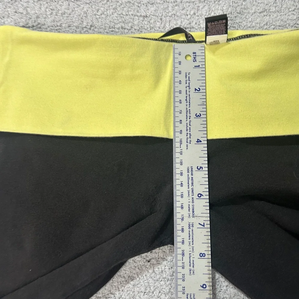 Victoria's Secret Foldover Leggings 2012 Bling Sz S Black Yellow Crop Trendy Y2K